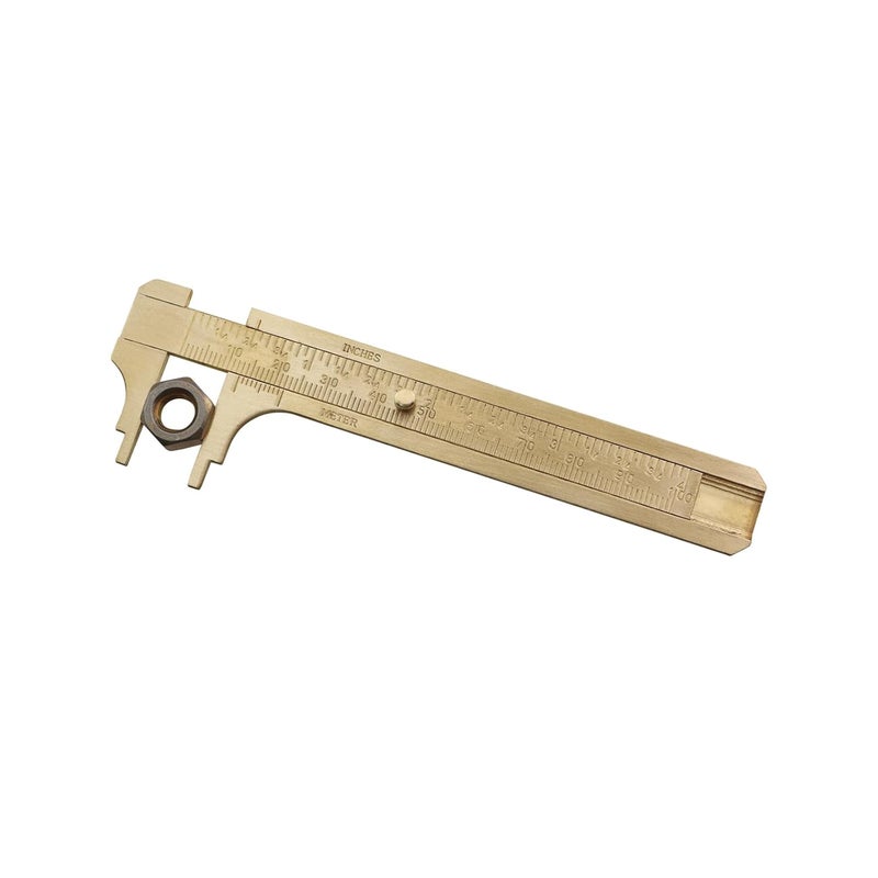 Gui Feng Brass Pocket Dual Scale Calipers 100mm Hand Held Sliding Bead Measuring Tool Millimeter Vernier Calipers for Measuring Jewellery Glass Beads Rings Gemstones Widget Sizes - Image 5